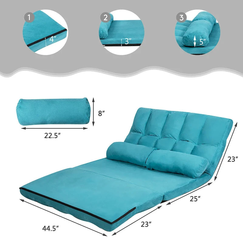 Costway Foldable Floor Sofa Bed 6-Position Adjustable Lounge Couch