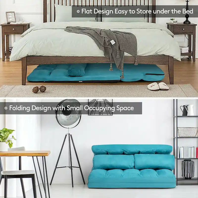 Costway Foldable Floor Sofa Bed 6-Position Adjustable Lounge Couch