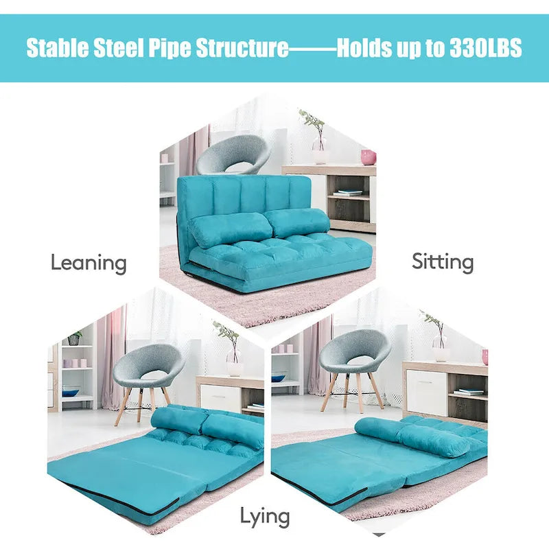 Costway Foldable Floor Sofa Bed 6-Position Adjustable Lounge Couch