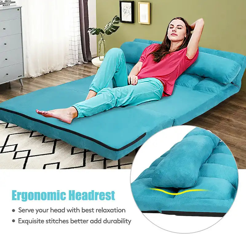 Costway Foldable Floor Sofa Bed 6-Position Adjustable Lounge Couch