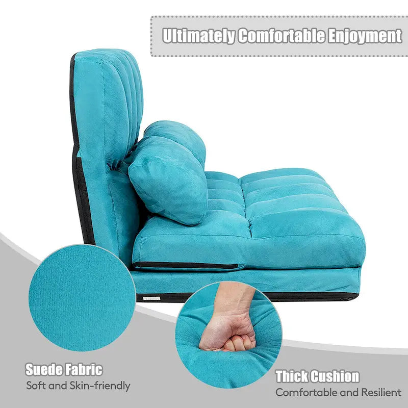 Costway Foldable Floor Sofa Bed 6-Position Adjustable Lounge Couch