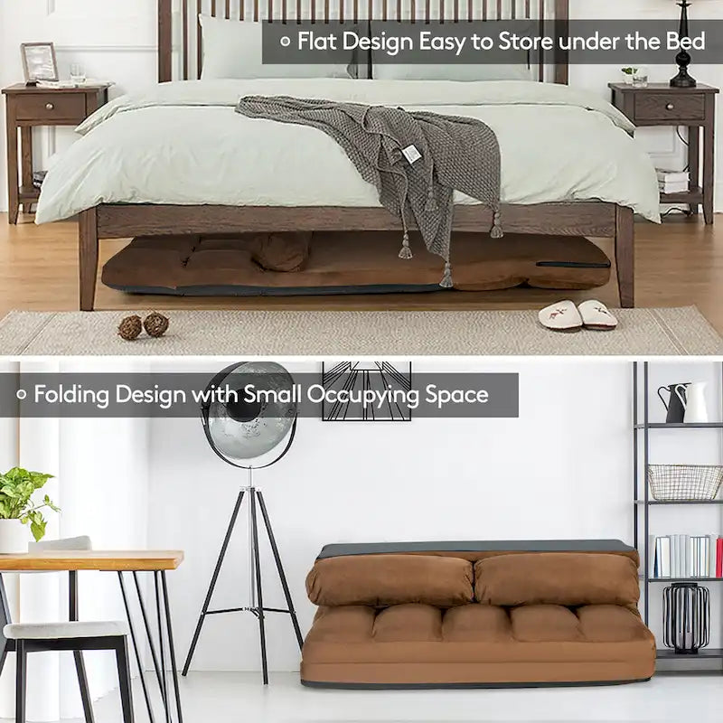 Costway Foldable Floor Sofa Bed 6-Position Adjustable Lounge Couch