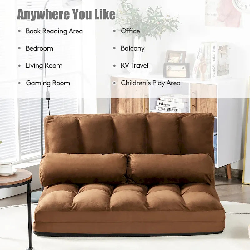 Costway Foldable Floor Sofa Bed 6-Position Adjustable Lounge Couch