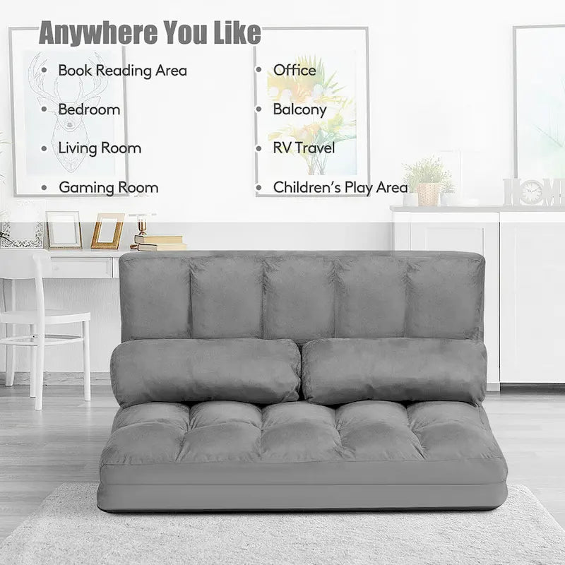 Costway Foldable Floor Sofa Bed 6-Position Adjustable Lounge Couch