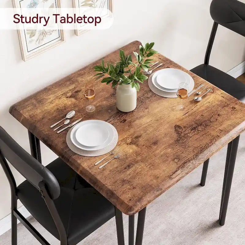 Tavolo da pranzo per 2, set tavolo piccolo e sedie (2 pezzi)