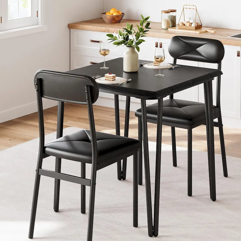 Tavolo da pranzo per 2, set tavolo piccolo e sedie (2 pezzi)