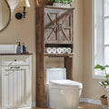 Pensile da bagno sopra il WC in stile rustico, armadietto da bagno alto 170 cm
