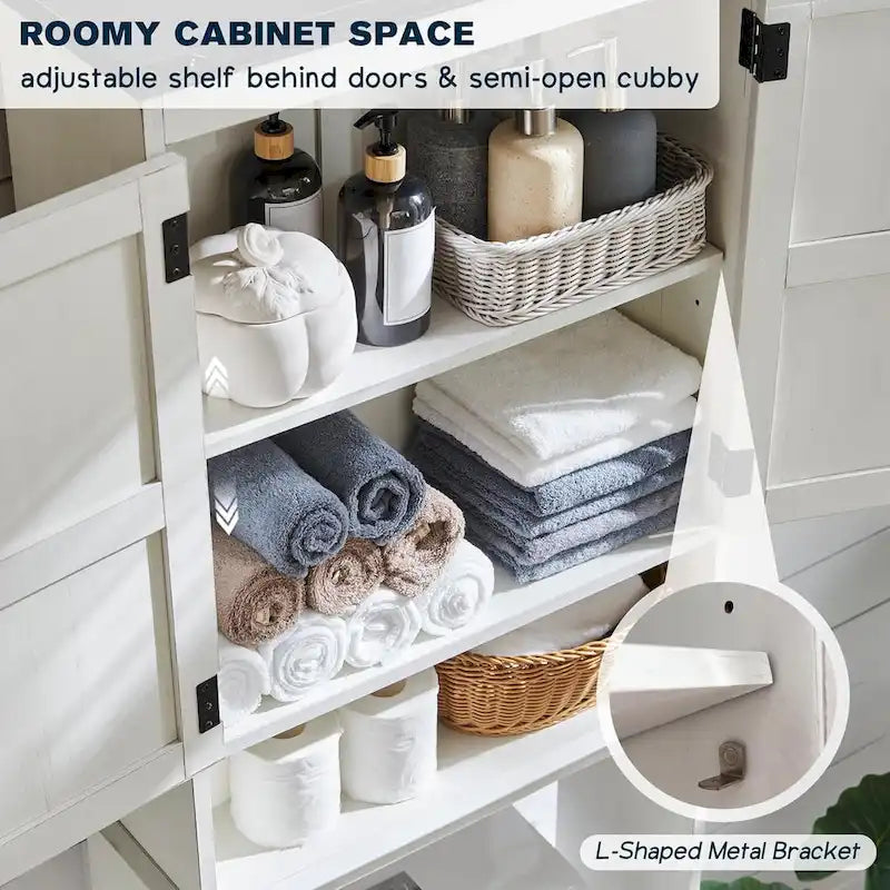 Pensile da bagno sopra il WC in stile rustico, armadietto da bagno alto 170 cm