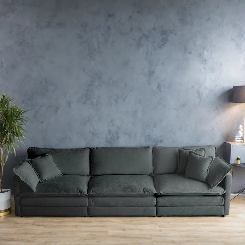 111.5 Divano a 4 posti in ciniglia con configurazioni personalizzabili e comfort premium