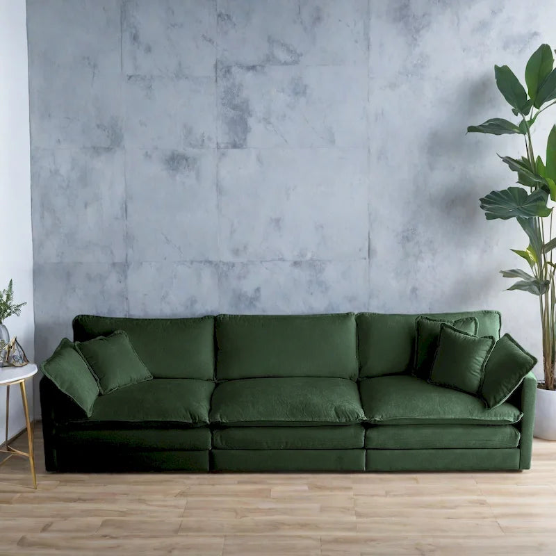 111.5 Divano a 4 posti in ciniglia con configurazioni personalizzabili e comfort premium