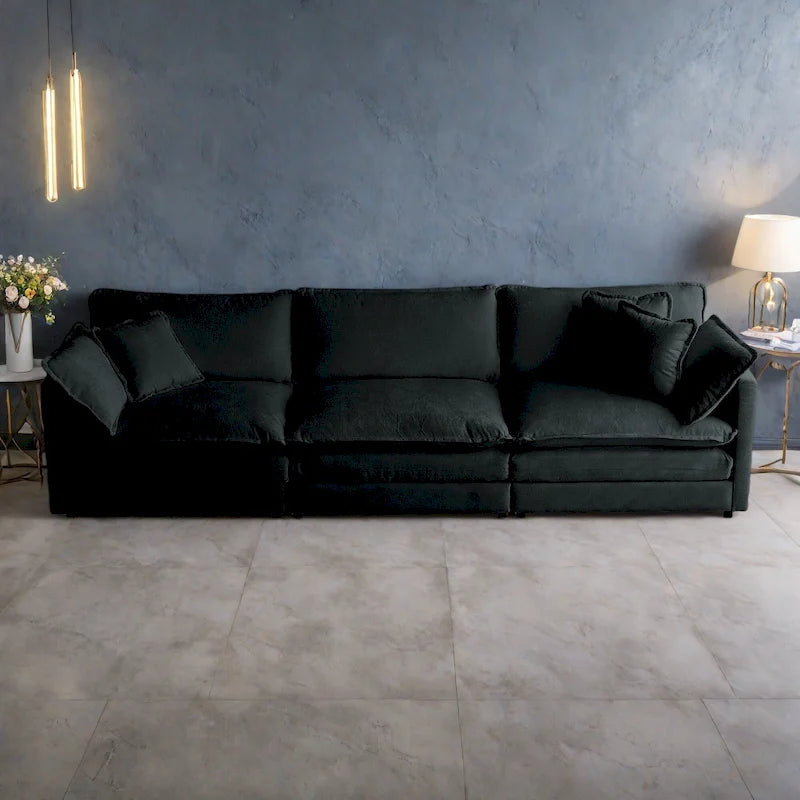111.5 Divano a 4 posti in ciniglia con configurazioni personalizzabili e comfort premium