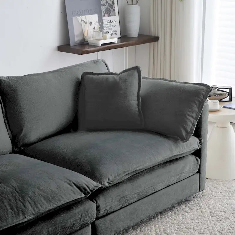 111.5 Chenille 4-Seater Sofa with Customizable Configurations and Premium Comfort