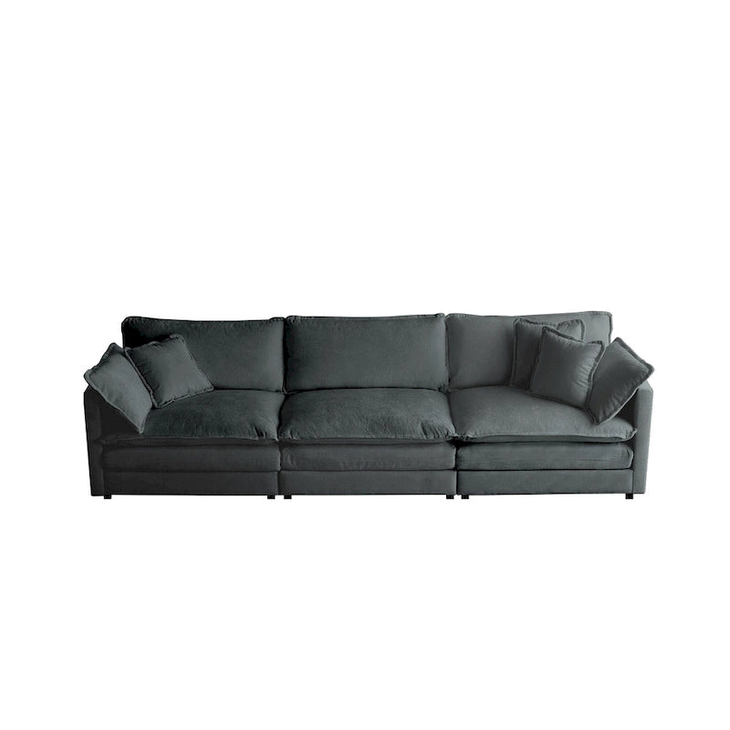 111.5 Chenille 4-Seater Sofa with Customizable Configurations and Premium Comfort