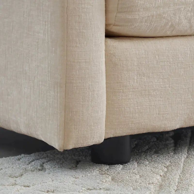 111.5 Chenille 4-Seater Sofa with Customizable Configurations and Premium Comfort
