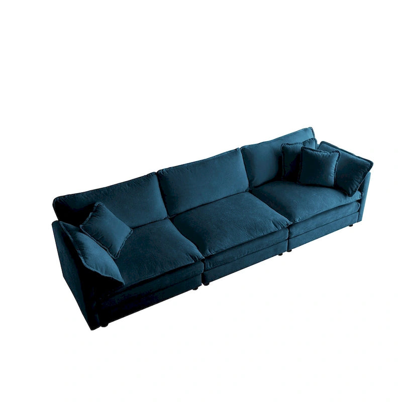111.5 Chenille 4-Seater Sofa with Customizable Configurations and Premium Comfort