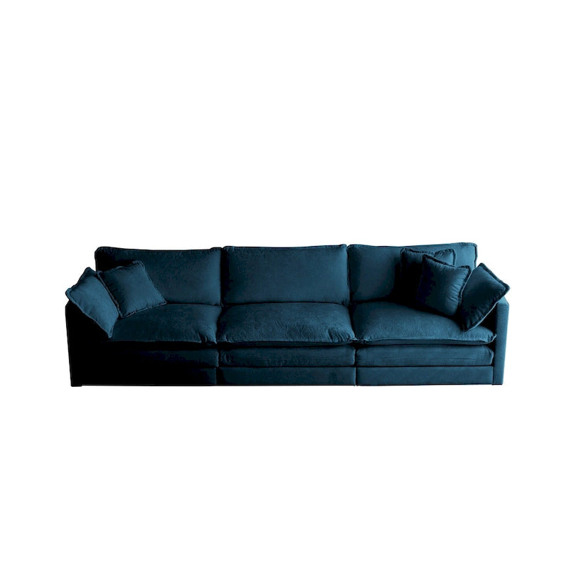111.5 Chenille 4-Seater Sofa with Customizable Configurations and Premium Comfort
