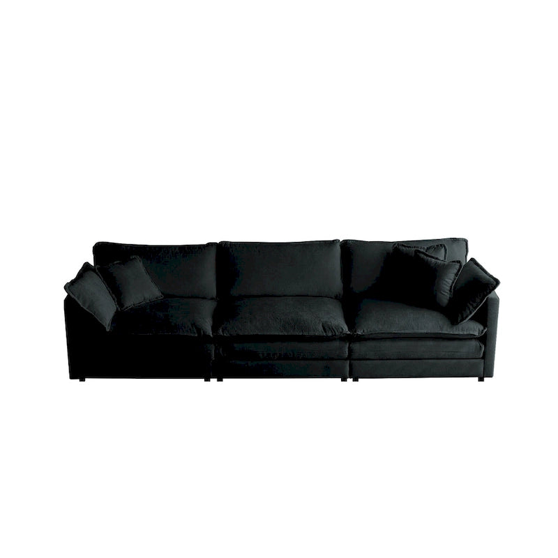 111.5 Chenille 4-Seater Sofa with Customizable Configurations and Premium Comfort