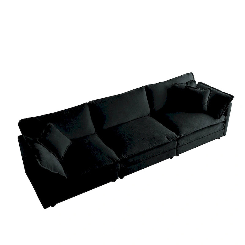 111.5 Chenille 4-Seater Sofa with Customizable Configurations and Premium Comfort