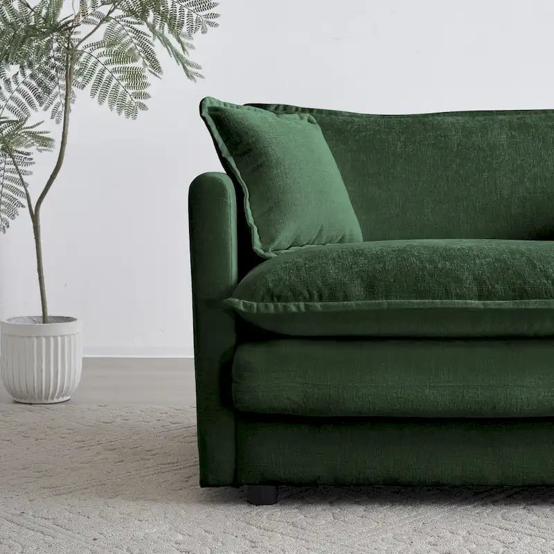 111.5 Chenille 4-Seater Sofa with Customizable Configurations and Premium Comfort