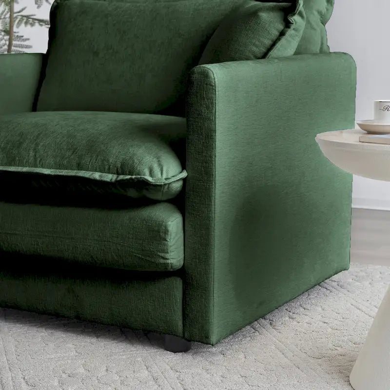 111.5 Chenille 4-Seater Sofa with Customizable Configurations and Premium Comfort