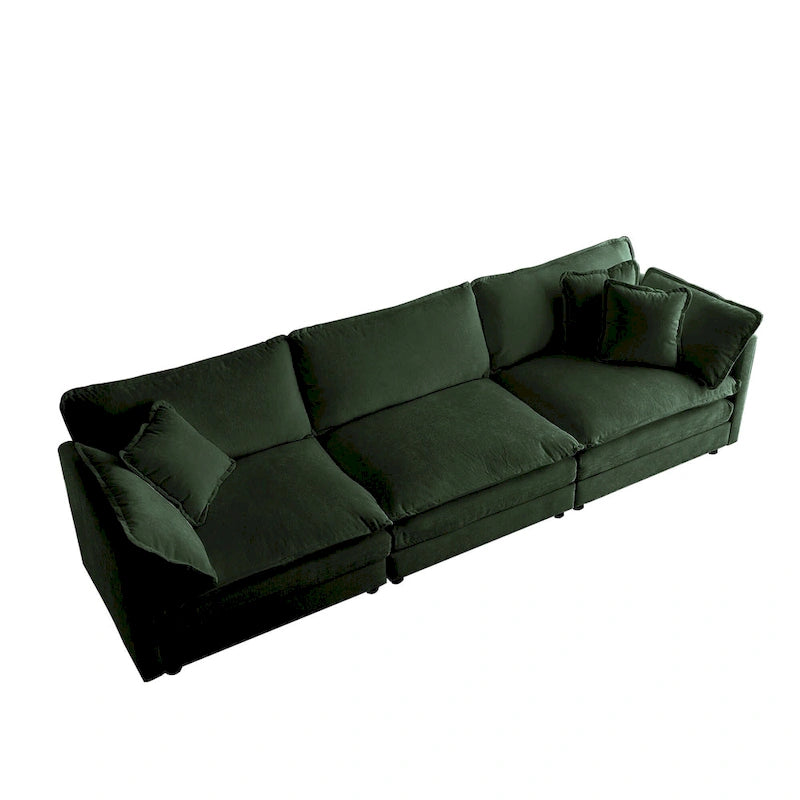 111.5 Chenille 4-Seater Sofa with Customizable Configurations and Premium Comfort