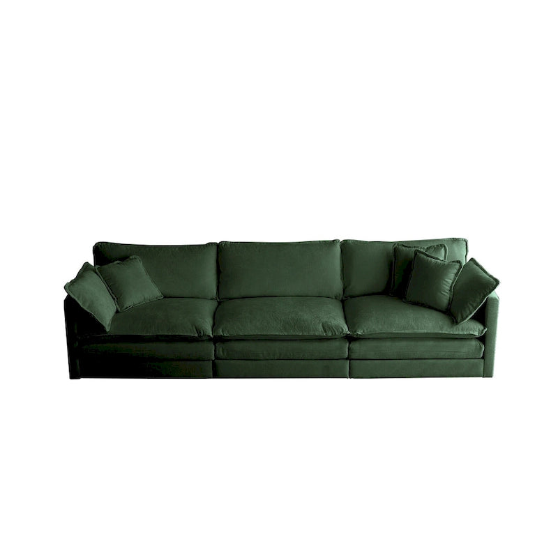 111.5 Chenille 4-Seater Sofa with Customizable Configurations and Premium Comfort