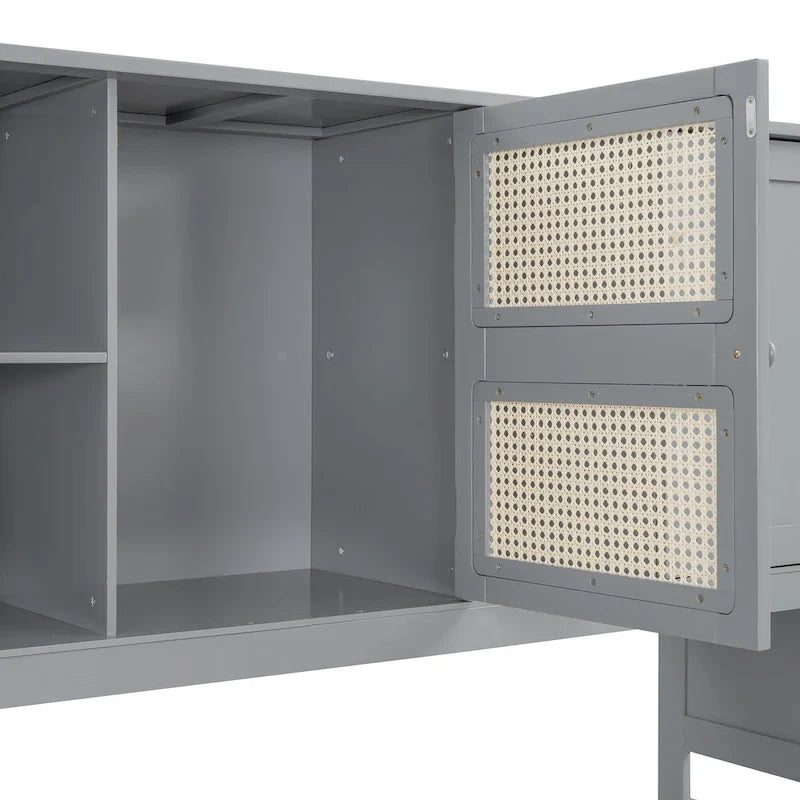 Letto a Giorno con Ampia Libreria in Legno, con Letto Estraibile e Armadio Superiore