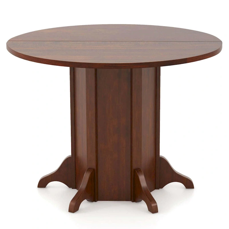 Costway 42 Wooden Kitchen Table Round Dining Table with Pedestal Base - See Details