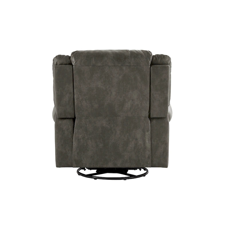 Poltrona reclinabile Monroe in microfibra lucida con chiodini e base girevole di iNSPIRE Q Classic
