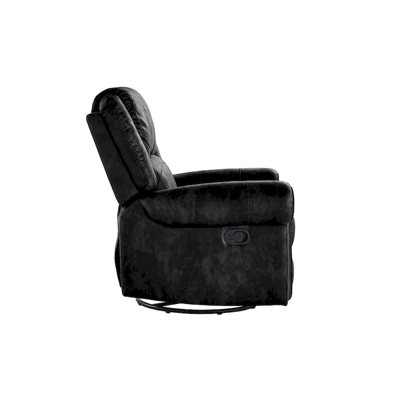 Poltrona reclinabile Monroe in microfibra lucida con chiodini e base girevole di iNSPIRE Q Classic