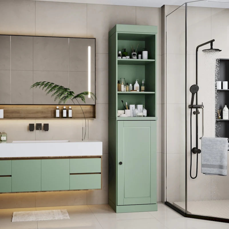 Palace Imports Mobile Bagno 100% Legno Massello da 16,5 con Ante Solide e Ripiani Regolabili