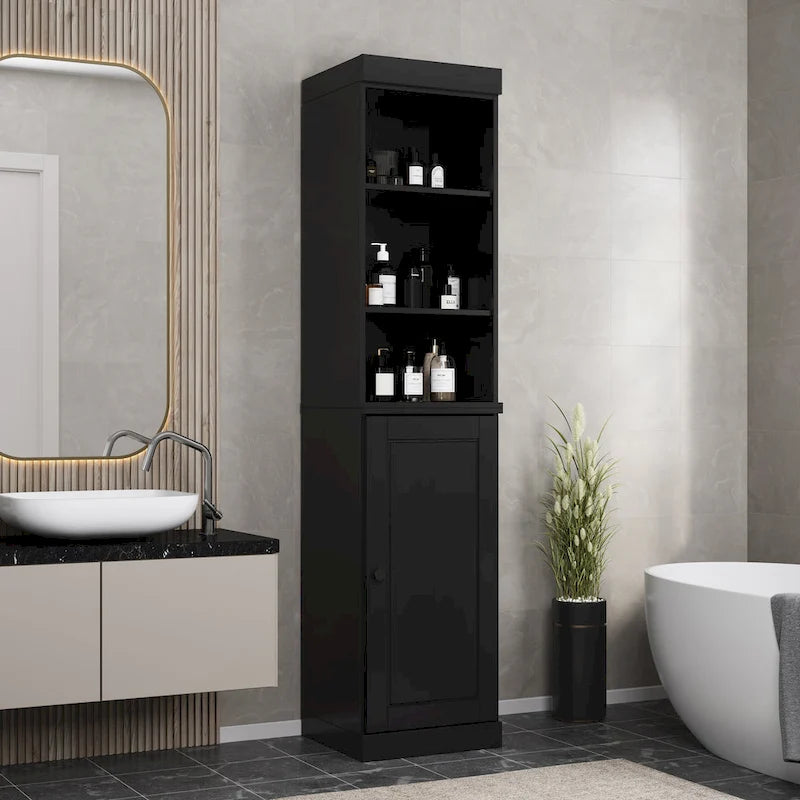 Palace Imports Mobile Bagno 100% Legno Massello da 16,5 con Ante Solide e Ripiani Regolabili