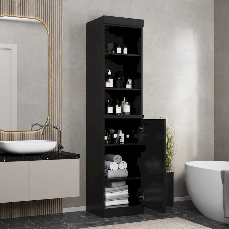 Palace Imports Mobile Bagno 100% Legno Massello da 16,5 con Ante Solide e Ripiani Regolabili