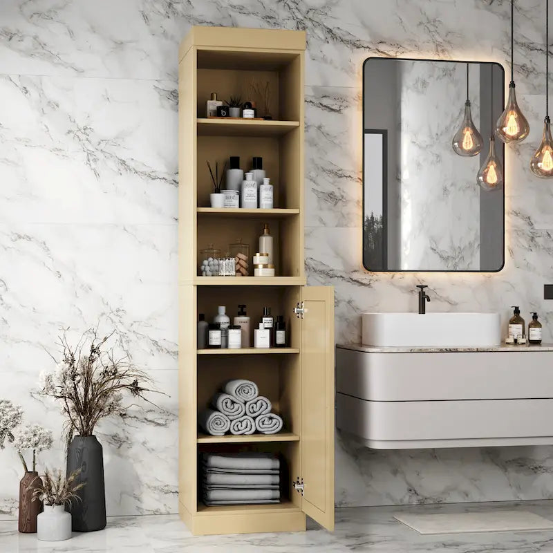 Palace Imports Mobile Bagno 100% Legno Massello da 16,5 con Ante Solide e Ripiani Regolabili