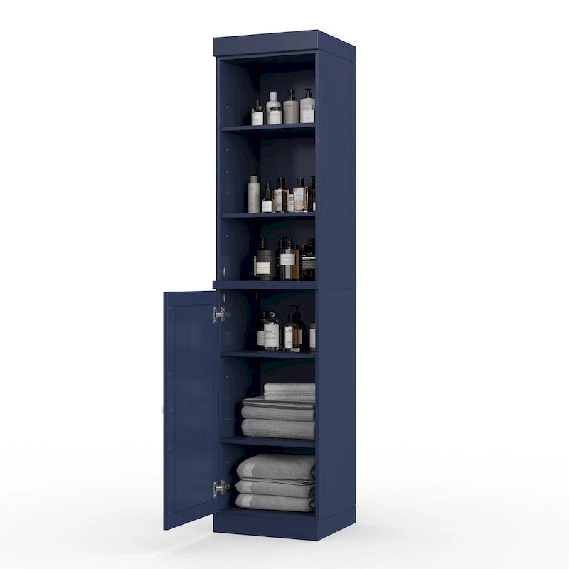 Palace Imports Mobile Bagno 100% Legno Massello da 16,5 con Ante Solide e Ripiani Regolabili