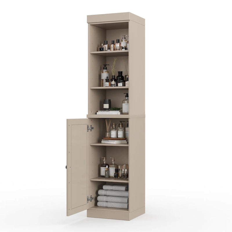 Palace Imports Mobile Bagno 100% Legno Massello da 16,5 con Ante Solide e Ripiani Regolabili