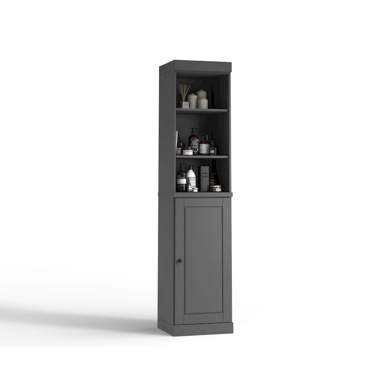 Palace Imports Mobile Bagno 100% Legno Massello da 16,5 con Ante Solide e Ripiani Regolabili