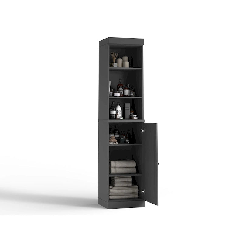 Palace Imports Mobile Bagno 100% Legno Massello da 16,5 con Ante Solide e Ripiani Regolabili