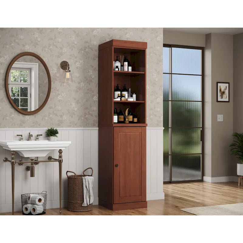Palace Imports Mobile Bagno 100% Legno Massello da 16,5 con Ante Solide e Ripiani Regolabili