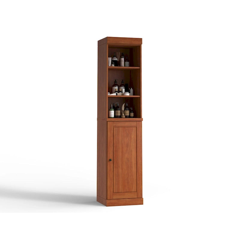 Palace Imports Mobile Bagno 100% Legno Massello da 16,5 con Ante Solide e Ripiani Regolabili
