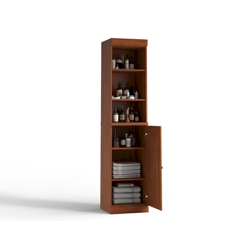 Palace Imports Mobile Bagno 100% Legno Massello da 16,5 con Ante Solide e Ripiani Regolabili