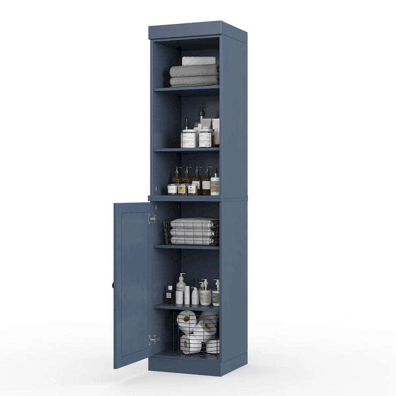 Palace Imports Mobile Bagno 100% Legno Massello da 16,5 con Ante Solide e Ripiani Regolabili