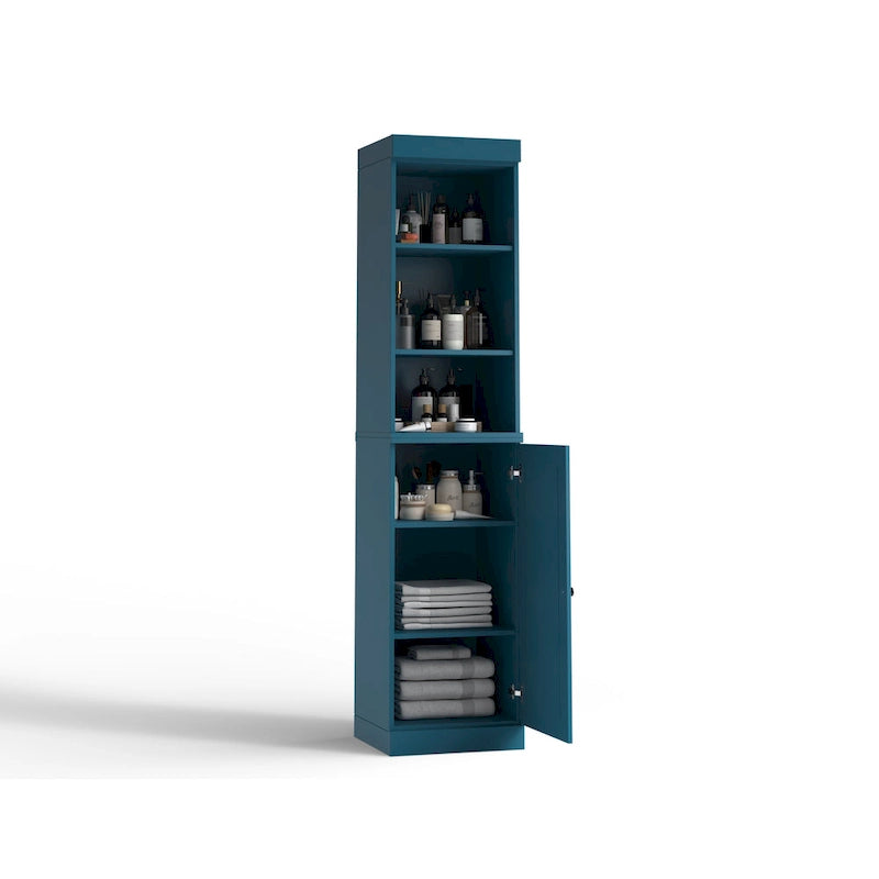 Palace Imports Mobile Bagno 100% Legno Massello da 16,5 con Ante Solide e Ripiani Regolabili