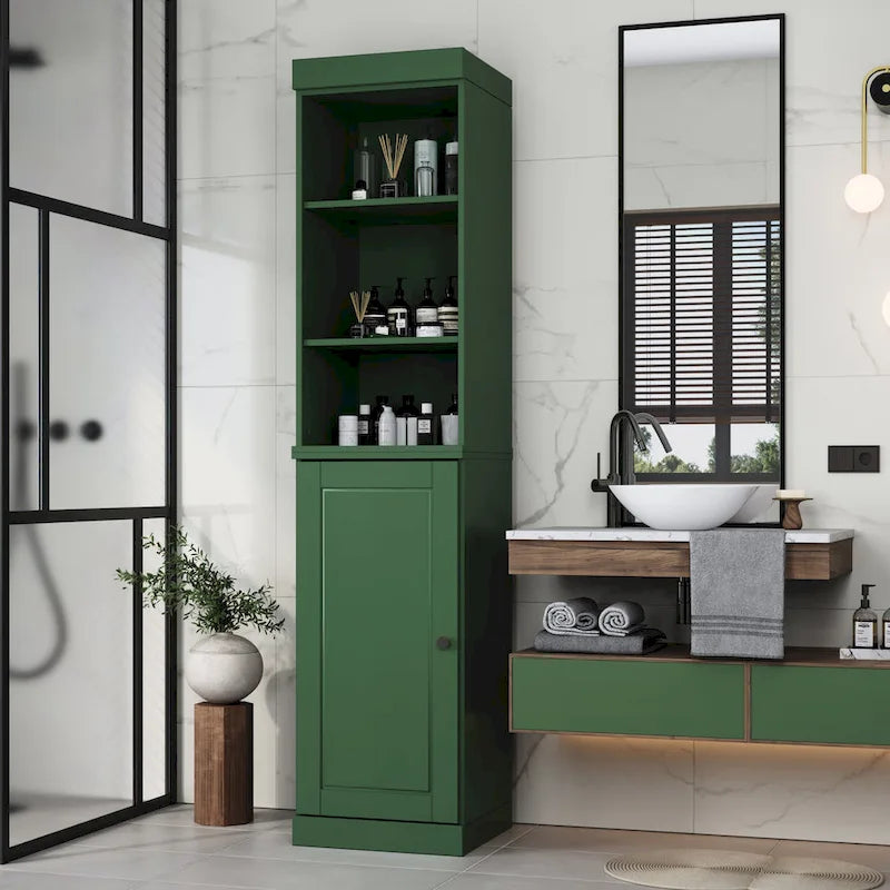 Palace Imports Mobile Bagno 100% Legno Massello da 16,5 con Ante Solide e Ripiani Regolabili