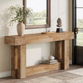 Tavolo console in legno da 63 pollici, tavolo da ingresso in stile rustico a 2 ripiani
