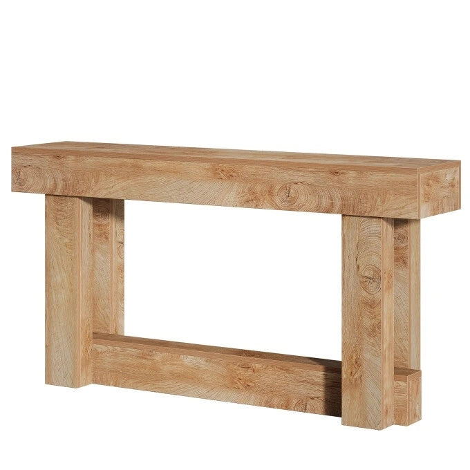Tavolo console in legno da 63 pollici, tavolo da ingresso in stile rustico a 2 ripiani