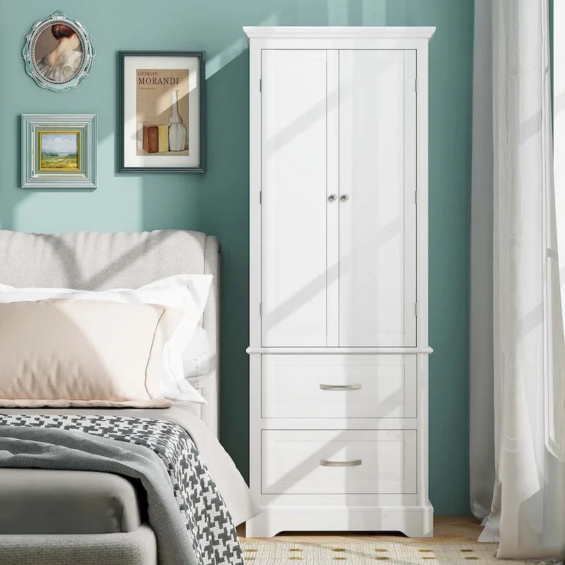 Costway 62 Tall Bathroom Freestanding Floor Storage Cabinet with 2 - 24 x 16 x 62 (L x W x H)