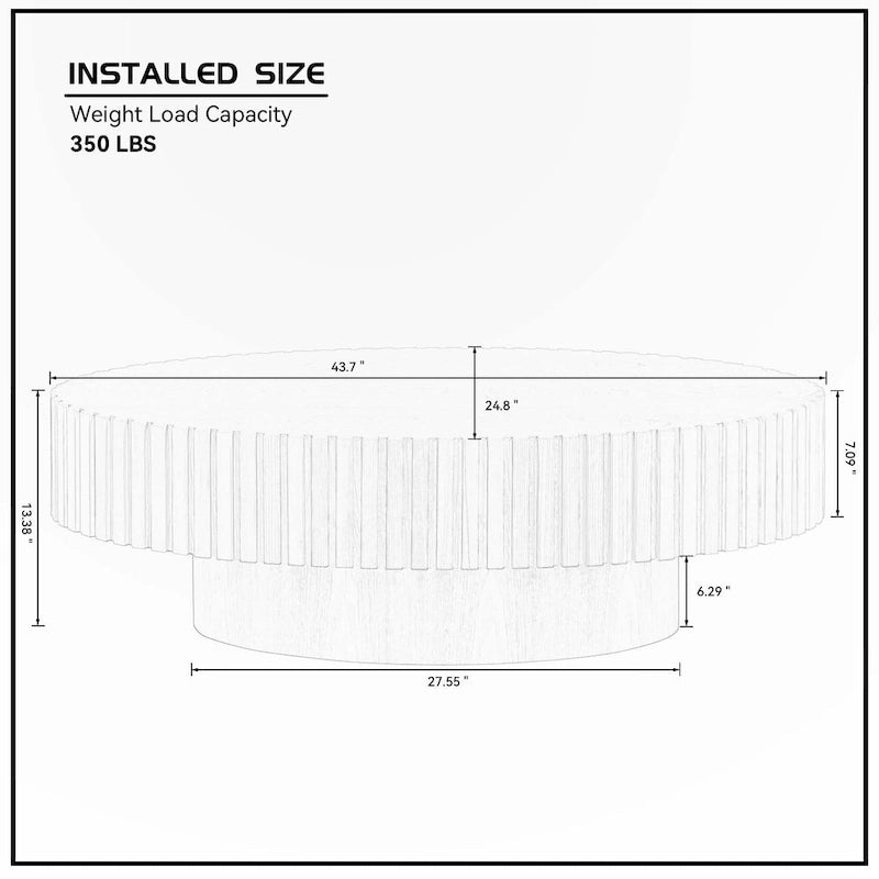 Tavolino rotondo da 110 cm per soggiorno