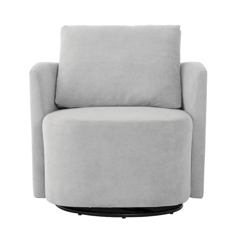 360 Swivel Chair, 29.9 Accent Barrel Armchair, Upholstered Swivel Sofa Chair with Curved Design