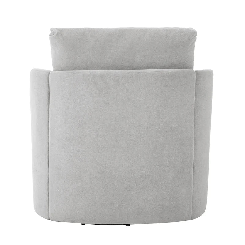360 Swivel Chair, 29.9 Accent Barrel Armchair, Upholstered Swivel Sofa Chair with Curved Design